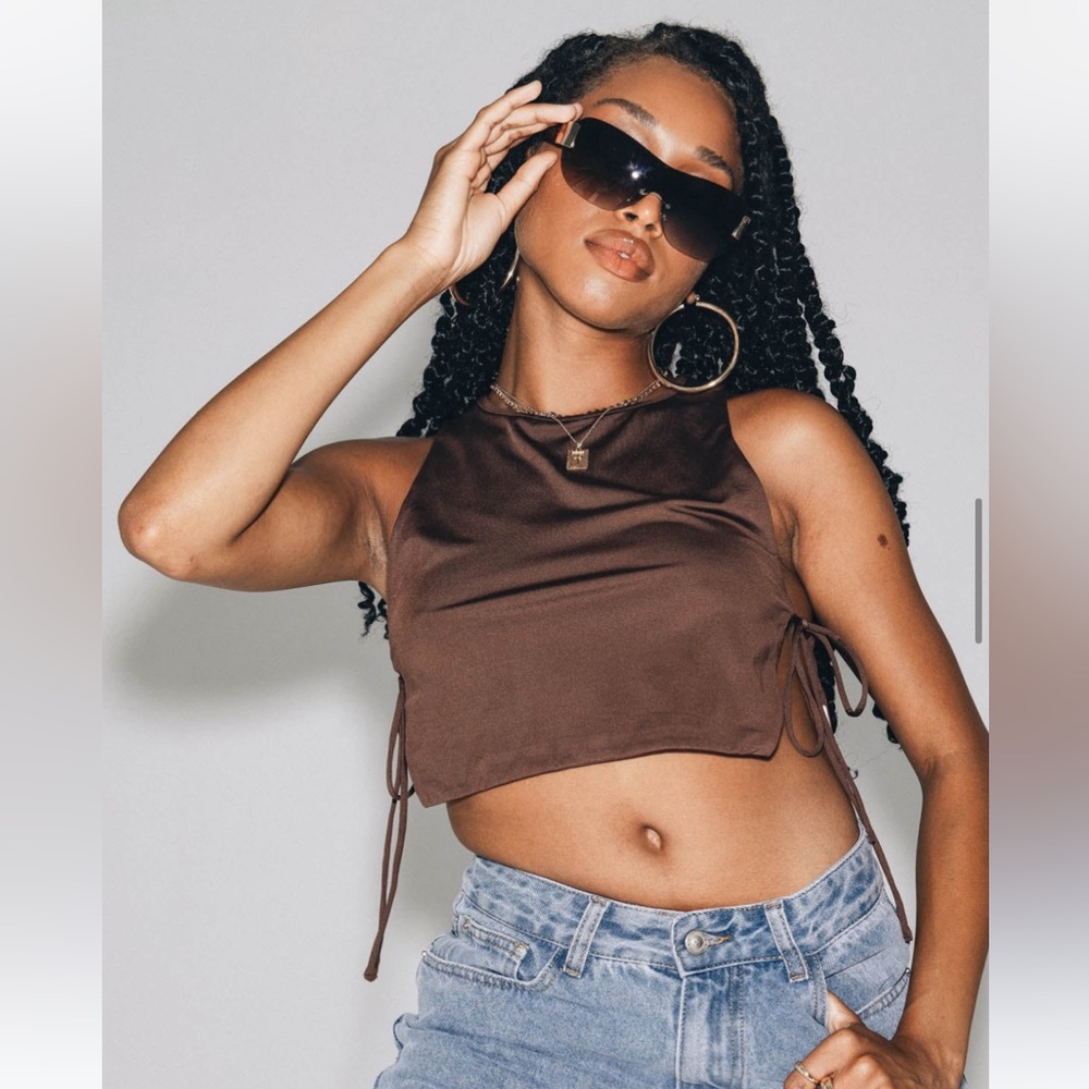 Princess Polly Brown crop tank